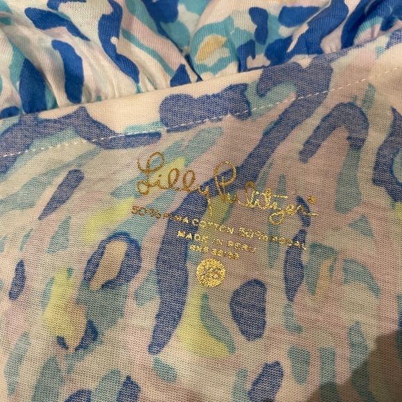 Lilly Pulitzer Matteo One Shoulder Top Bennet Blue Salty Seas Size XS - Picture 4 of 4